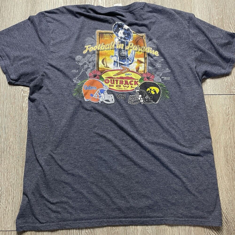Rare Outback Bowl Football in Paradise 2017 Gators Vs Hawkeyes T Shirt have XL